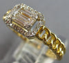 .22CT DIAMOND 14KT YELLOW GOLD ROUND & BAGUETTE SQUARE HALO LOVE KNOT FUN RING