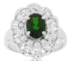 LARGE 2.25CT DIAMOND & AAA RUSSALITE 14K WHITE GOLD 3D BALLERINA ENGAGEMENT RING