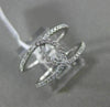 ESTATE WIDE .27CT DIAMOND 18KT WHITE GOLD 3D TWO ROW OPEN INFINITY LOVE RING