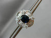 ESTATE 3.03CT DIAMOND & SAPPHIRE 18KT WHITE GOLD 3D HALO BALLERINA POST EARRINGS