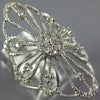 ESTATE LARGE .36CT DIAMOND 14KT WHITE GOLD 3D FLOWER OPEN FILIGREE FUN RING