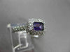 ANTIQUE 1.10CT DIAMOND & AAA AMETHYST 14KT WHITE GOLD HALO SOLITAIRE FUN RING
