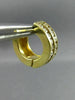 ESTATE 1.0CT DIAMOND 2 ROW HUGGIE 14KT YELLOW GOLD EARRINGS BEAUTIFUL!! #5246
