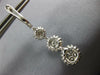 ESTATE 2.08CT DIAMOND 18K WHITE GOLD 3D FLOWER JOURNEY CLUSTER HANGING EARRINGS