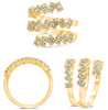 ESTATE LARGE 1.99CT DIAMOND 14KT YELLOW GOLD OVAL MULTI ROW CRISS CROSS FUN RING