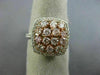 ESTATE 1.24CT WHITE & PINK DIAMOND 18K WHITE & ROSE GOLD SQUARE ANNIVERSARY RING