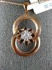 ESTATE .19CT DIAMOND 18KT ROSE GOLD 3D FLOWER CIRCULAR LOVE KNOT FUN PENDANT