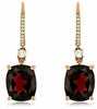 ESTATE 4.05CT DIAMOND & AAA RHODOLITE 14KT ROSE GOLD LEVERBACK HANGING EARRINGS