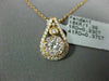 ESTATE .60CT DIAMOND 18K ROSE GOLD CLASSIC CLUSTER FLOWER TEAR DROP LOVE PENDANT