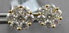 LARGE 1.55CT DIAMOND 18KT YELLOW GOLD 3D INVISIBLE CLUSTER FLOWER STUD EARRINGS