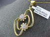 ESTATE LARGE .45CT DIAMOND 18KT WHITE & YELLOW GOLD 3D DOUBLE FLOWER FUN PENDANT