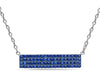 ESTATE 1.35CT AAA SAPPHIRE 18KT WHITE GOLD 3D CLASSIC MULTI ROW BAR FUN NECKLACE