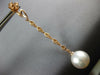 LONG .58CT DIAMOND & SOUTH SEA PEARL 18KT ROSE GOLD TEAR DROP HANGING EARRINGS