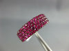 ESTATE WIDE .19CT AAA RUBY 18KT WHITE GOLD 3D CLASSIC MULTI ROW ANNIVERSARY RING