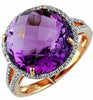 ESTATE 10.22CT DIAMOND & AAA AMETHYST 14KT ROSE GOLD CLASSIC ROUND HALO FUN RING