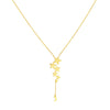 ESTATE 14KT YELLOW GOLD 3D CLASSIC MULTI STAR AND MOON LARIAT LOVE NECKLACE