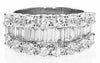 LARGE 3.2CT DIAMOND 18KT WHITE GOLD ROUND & BAGUETTE GRADUATING ANNIVERSARY RING