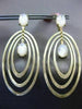 ESTATE LARGE AAA MOON STONE 14KT YELLOW GOLD MULTI OVAL CLIP ON HANGING EARRINGS