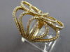 ESTATE EXTRA LARGE 1.27CT DIAMOND 14KT YELLOW GOLD 3D MULTI ROW FLORAL LOVE RING
