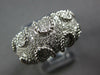 ESTATE WIDE .72CT DIAMOND 14KT WHITE GOLD 3D MULTI ROW BEADED FUNKY COOL RING
