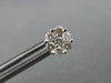 ESTATE .50CT DIAMOND 14KT 2 TONE GOLD 3D CLASSIC FLOWER INVISIBLE STUD EARRINGS