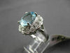 ANTIQUE LARGE 3.77CTW DIAMOND & AAA AQUAMARINE 14KT WHITE GOLD COCKTAIL RING