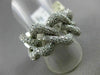 ESTATE WIDE 3.0CT DIAMOND 14KT WHITE GOLD 3D HANDCRAFTED FLEXIBLE LOVE KNOT RING