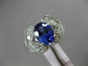 ESTATE LARGE 3.58CT DIAMOND & AAA OVAL TANZANITE 14KT WHITE GOLD ENGAGEMENT RING