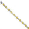 LARGE 9.05CT WHITE & FANCY YELLOW DIAMOND 18KT WHITE GOLD ETERNITY LOVE BRACELET