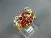 ANTIQUE WIDE .70CT OLD MINE DIAMOND & AAA RUBY 14KT WHITE & ROSE GOLD RING #1652