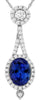 1.63CT DIAMOND & AAA TANZANITE 14KT WHITE GOLD OVAL & ROUND HEART SHAPE PENDANT