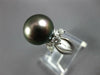 ESTATE LARGE .50CT DIAMOND & AAA TAHITIAN PEARL PLATINUM ENGAGEMENT RING #27138
