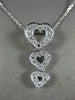 ESTATE 1.15CT DIAMOND 14KT WHITE GOLD 3D CLASSIC HEART JOURNEY PENDANT #18355
