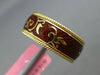 BROWN ENAMEL 18KT YELLOW GOLD MULTI LEAF ETERNITY COMFORT FIT ANNIVERSARY RING