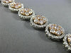 ESTATE WIDE 11.49CT WHITE & PINK DIAMOND 18KT 2 TONE GOLD FLOWER TENNIS BRACELET