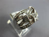 WIDE 1.35CT DIAMOND 14KT WHITE GOLD CRISS CROSS LOVE KNOT FUN ANNIVERSARY RING