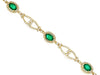 3.94CT DIAMOND & AAA EMERALD 14KT YELLOW GOLD INFINITY LOVE KNOT TENNIS BRACELET