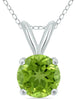 ESTATE .55CT AAA PERIDOT 14K WHITE GOLD ROUND CLASSIC SOLITAIRE FLOATING PENDANT