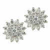 ESTATE .66CT DIAMOND 18KT WHITE GOLD 3D CLASSIC FLOWER SNOWFLAKE STUD EARRINGS