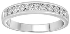 .10CT DIAMOND 14KT WHITE GOLD 3D ROUND SEMI ETERNITY CHANNEL ANNIVERSARY RING