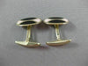 ANTIQUE LARGE 14KT YELLOW GOLD OVAL BLACK & PINK ENAMEL CUFF LINKS #21207