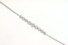 .28CT DIAMOND 14KT WHITE GOLD CLASSIC GRADUATING JOURNEY FILIGREE LOVE BRACELET