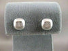 ESTATE .36CTW PRINCESS DIAMOND 14KT WHITE GOLD EARRINGS INVISIBLE SET 9MM #7763