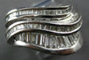 ESTATE EXTRA LARGE 3.65CT DIAMOND 18K WHITE GOLD ROUND & BAGUETTE SWIRL FUN RING