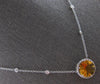 LARGE 5.86CT DIAMOND & AAA CITRINE 14KT WHITE GOLD ROUND HALO FUN LOVE NECKLACE