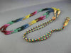 LONG 40CT MULTI COLOR SAPPHIRE RUBY & EMERALD MULTI STRAND OMBRE NECKLACE #27654