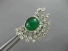 ESTATE LARGE 6.32CT DIAMOND & AAA EMERALD 14K WHITE GOLD SEMI MOON STUD EARRINGS