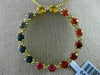 ESTATE LARGE 1.20CT MULTI COLOR SAPPHIRE 14KT YELLOW GOLD CIRCLE OF LIFE PENDANT