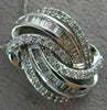 LARGE .75CT ROUND & BAGUETTE DIAMOND 14KT WHITE GOLD LOVE KNOT MULTI ROW PENDANT