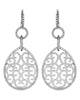 1.36CT DIAMOND 18KT WHITE GOLD 3D FILIGREE TEAR DROP LOVE KNOT HANGING EARRINGS